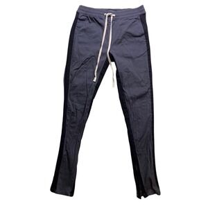 Kayden K Track Pants Mens Medium Gray Black  Side Stripe Ankle Zip